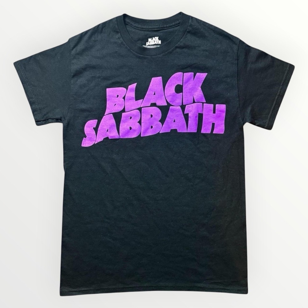 Black Sabbath Band Tee Shirt Black Purple Logo Graphic Small Rock Metal Cotton